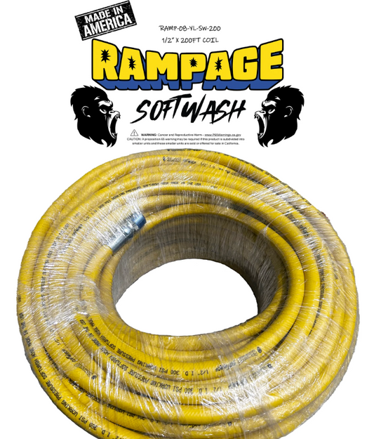 Rampage 1/2" Yellow 200ft Softwash Hose