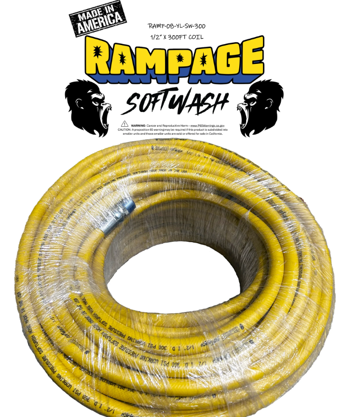 Rampage 1/2" Yellow 300ft Softwash Hose